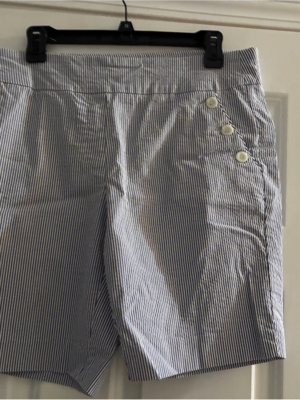 Counterparts White and Blue Striped Chino Shorts